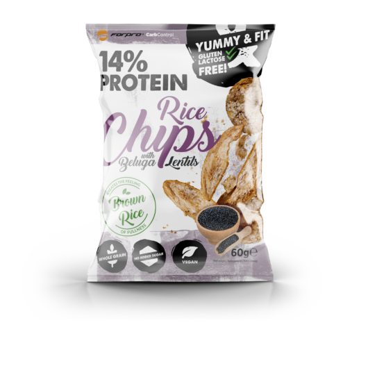 14% PROTEIN RICE CHIPS WITH BELUGA LENTILS - 60 g